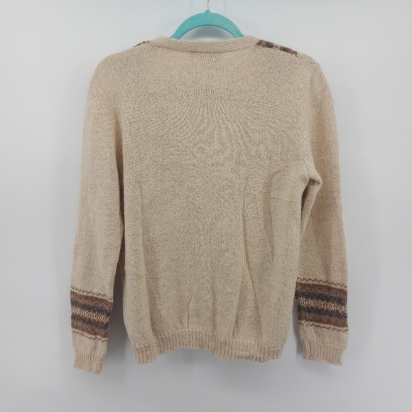 Peruvian Connection Alpaca Cream Cardigan Size Medium - Picture 2 of 3